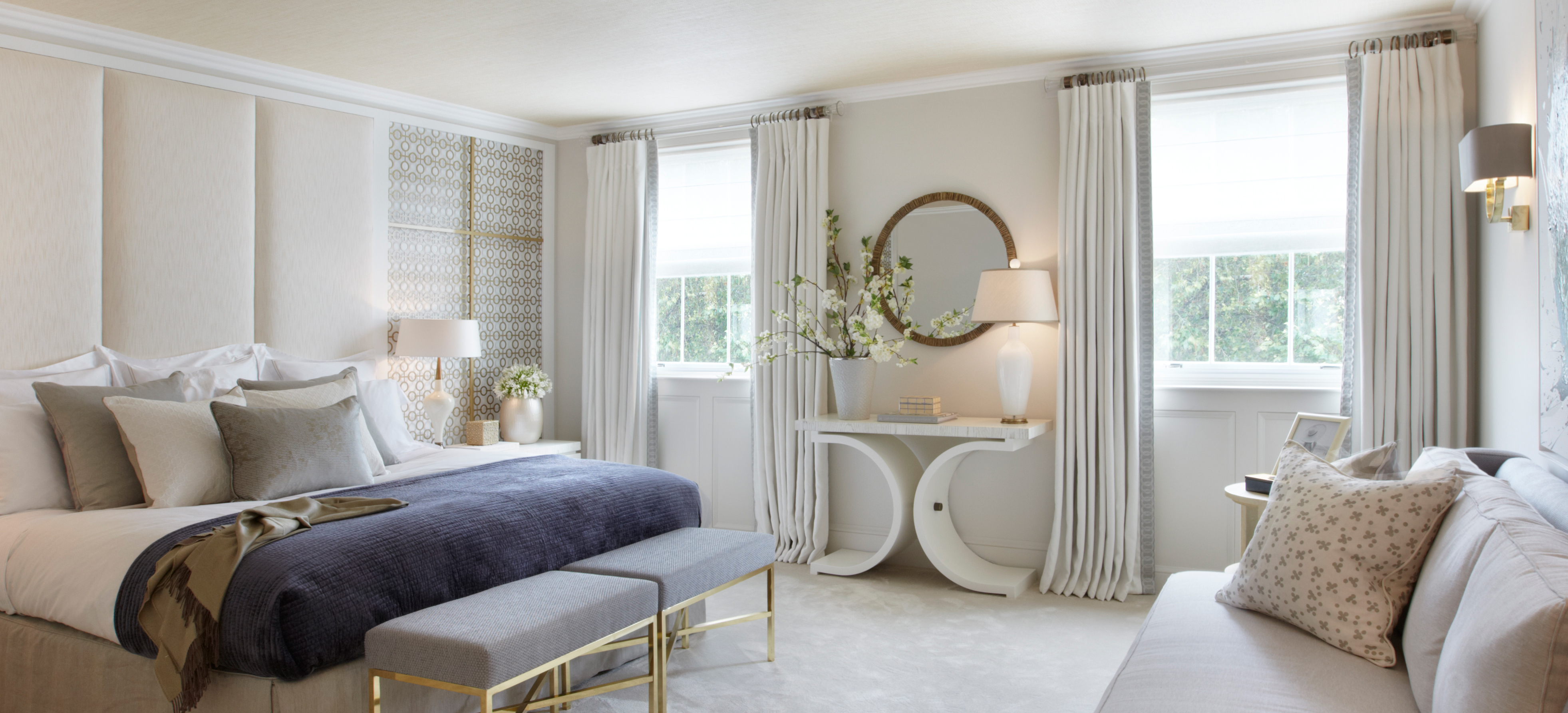 Luxury master bedroom with bespoke furniture