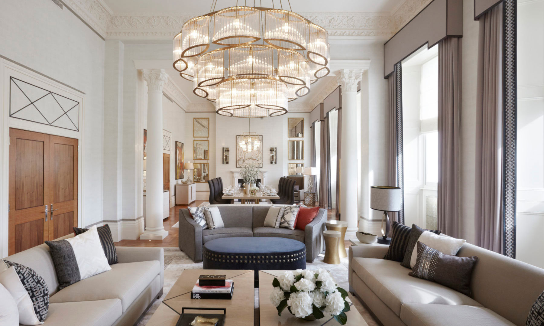 Chandelier in formal sitting room