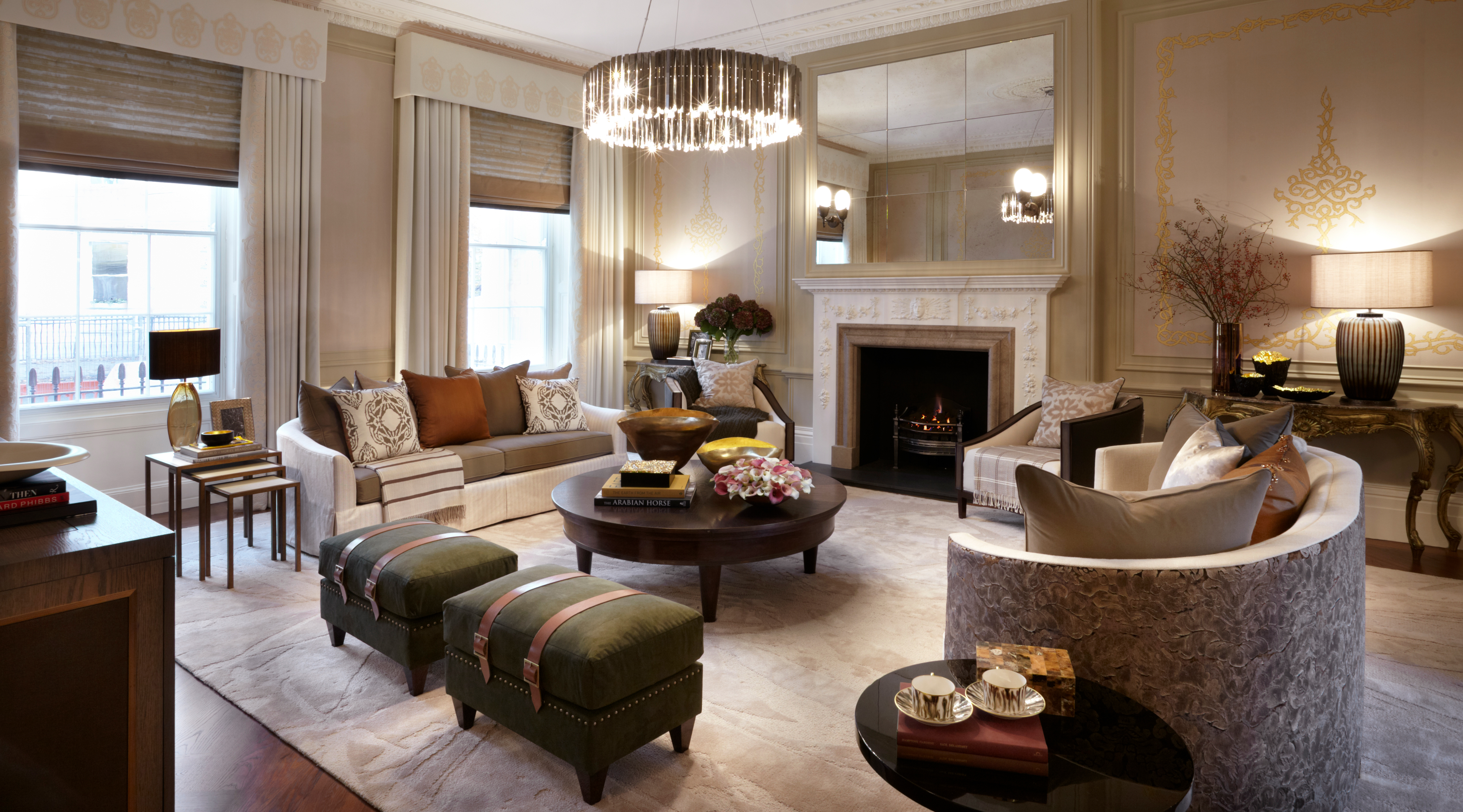 Chandelier light in formal sitting room