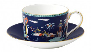 Wedgewood Wonderlust Blue Pagoda Teacup & Saucer