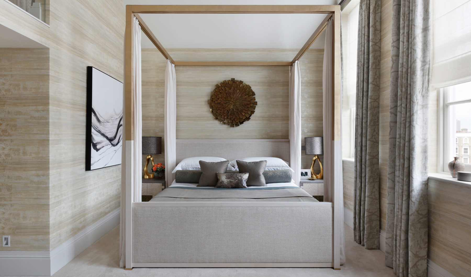 master bedroom interior design in King's Library, Chelsea project